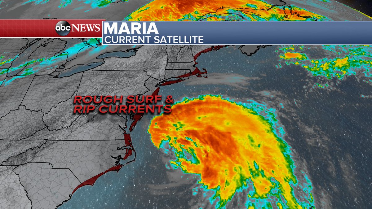 WXmel6's tweet image. Maria finally heading out to sea tonight after bringing tropical storm conditions to the NC Outer Banks.