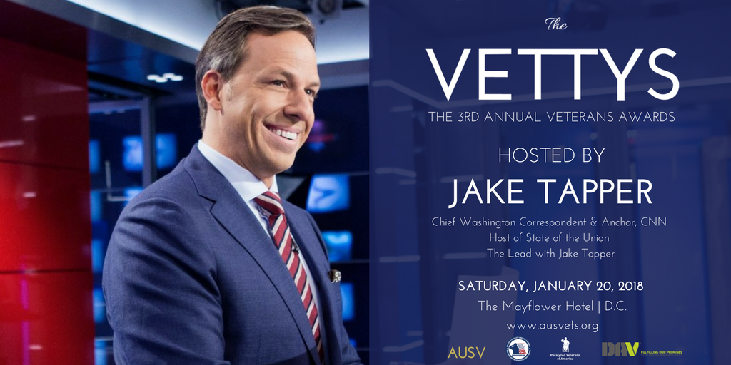 AcademyUSVets's tweet photo. Breaking News: @jaketapper will host 3rd Annual #VeteransAwards. What an honor for us all! @PVA1946 @DAVHQ #Vettys https://t.co/E8zpgeJvQE https://t.co/Rt000y6Dkq