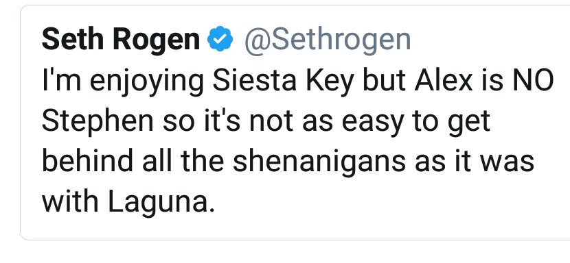 Seth Rogen Twitter Siesta Key
