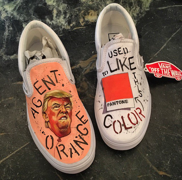orange custom vans