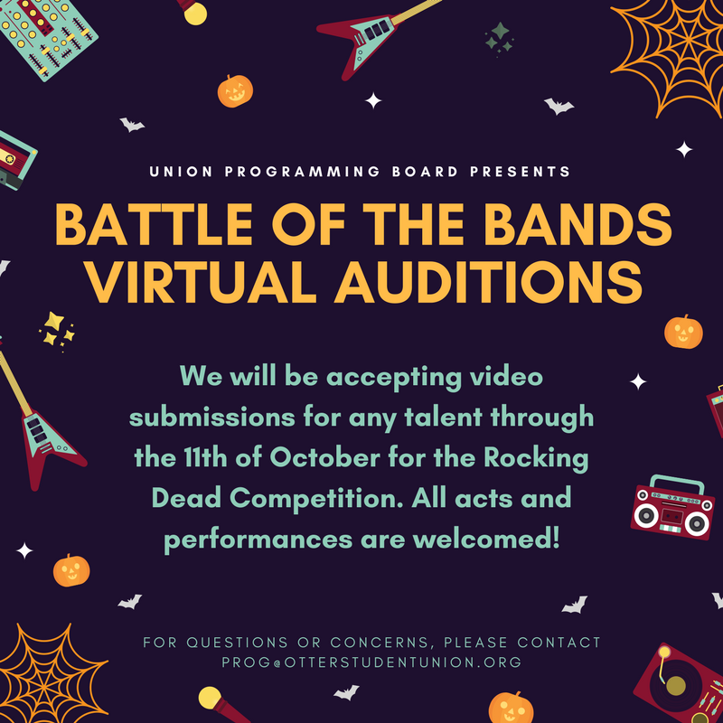UPB_CSUMB's tweet photo. Still time to audition for Battle of the Bands by submitting a video: https://t.co/zy2CGcnuXg open until Oct. 11! #upbevents #rockingdead https://t.co/rXMjvW9SKv