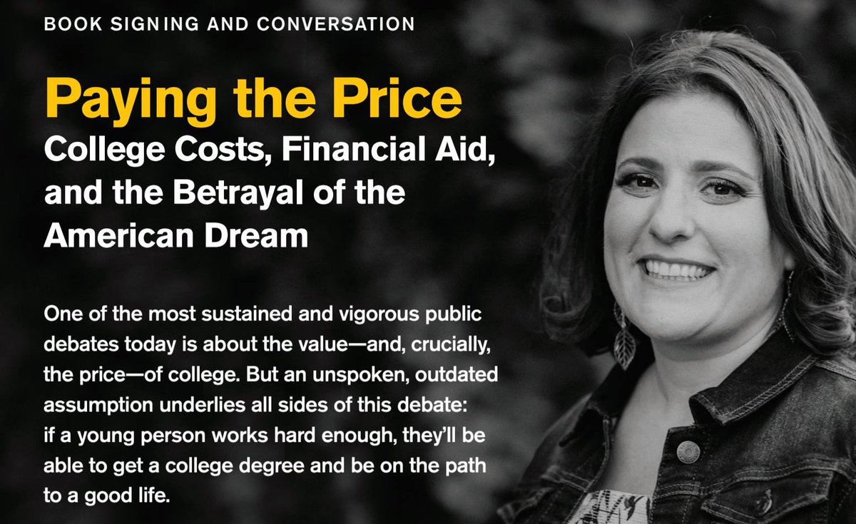 HESAasu's tweet image. Join us for a conversation with Sara Goldrick-Rab! It is Thursday, Oct 5th from 5:30pm - 7:00pm at Pitchforks &amp;amp; Corks on the Tempe campus.