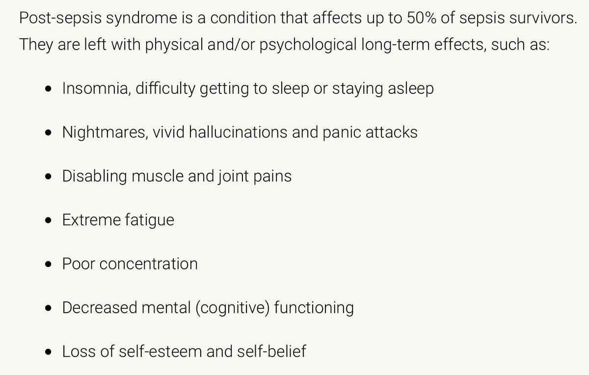 's tweet image. Post-Sepsis Syndrome affects up to 50% of sepsis survivors. Important to educate patients. #SepsisAwarenessMonth
sepsis.org/life-after-sep…