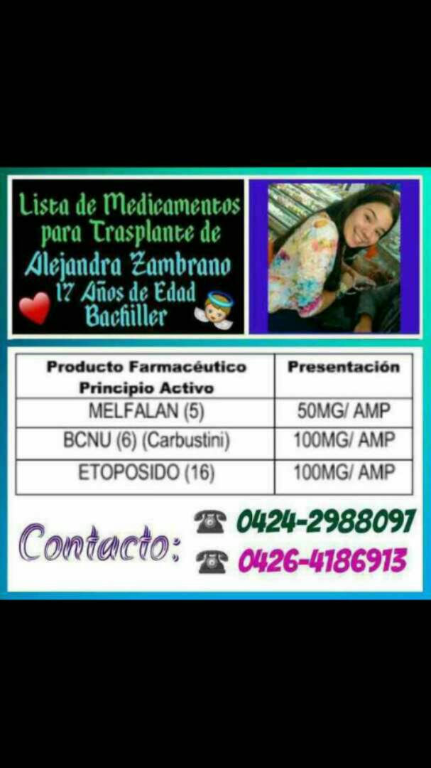 gade_usb's tweet image. Nuestra compañera USBista Alejandra Zambrano necesita de nuestra ayuda en su lucha contra el cáncer. #USBve