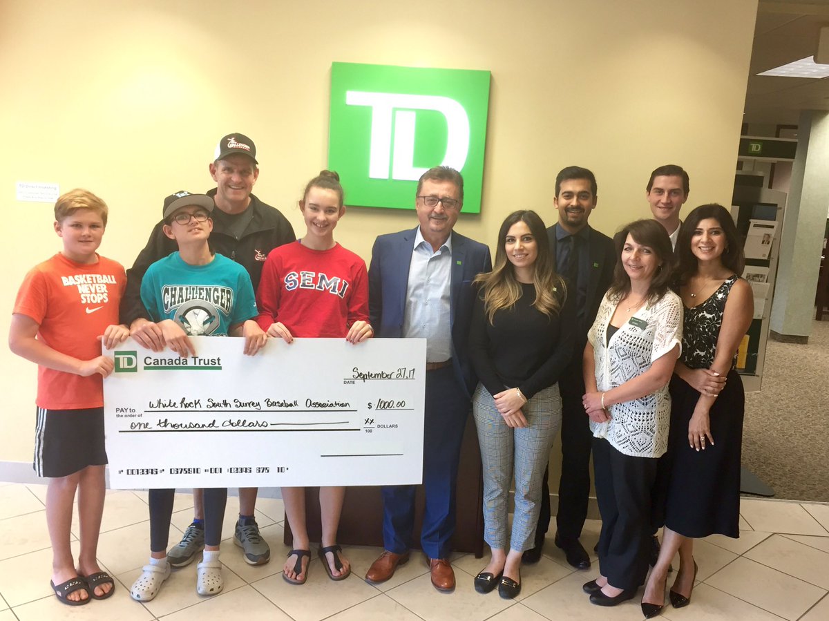 Feel good day for our staff with TD donation to WR/SS Baseball Challenger program. New uniforms are coming.
<a href="/BruceGray_TD/">Bruce Gray</a> @MauroManzi_TD