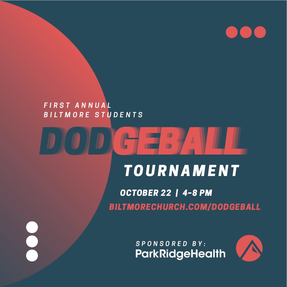 We are excited to partner with @ParkRidgeHealth to put on this community event! Oct. 22! More exciting details soon! biltmorechurch.com/dodgeball