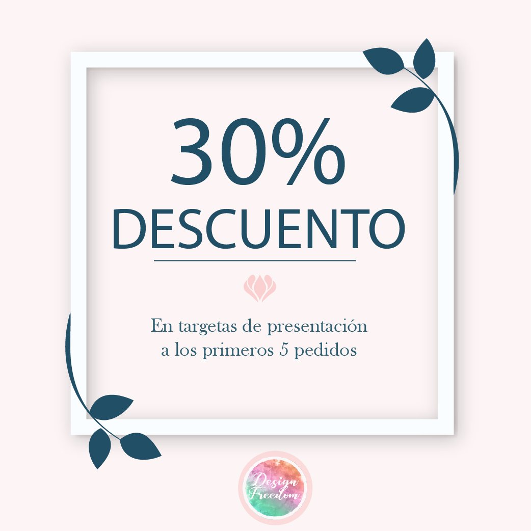 DesignFreedomIC's tweet image. Aprovecha nuestra promoción
30&amp;amp; DE DESCUENTO EN TARJETAS DE PRESENTACIÓN  💻🎨
#DesignFreedom