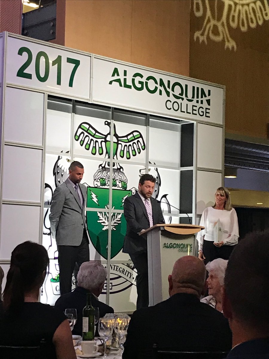 mardijw's tweet photo. Proud to be awarded Alumni Employer of the Year. Thanks to the Matts for the awesome acceptance speech @acspirit @algonquincolleg #sens https://t.co/m1mF8wDv9i