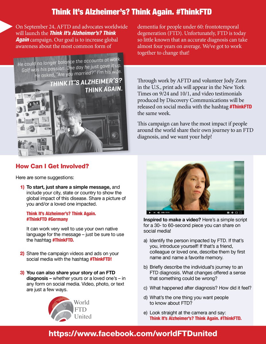 Through a simple tweet or a 60-second storytelling video, spread FTD awareness this week: bit.ly/2fqrzRk #ThinkFTD #endFTD