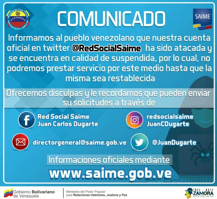 ADIESTRASAIME's tweet photo. Denunciamos la suspensión injustificada de nuestra Cuenta Oficial de Twiiter @RedsocialSAIME https://t.co/eyesCxfwm2