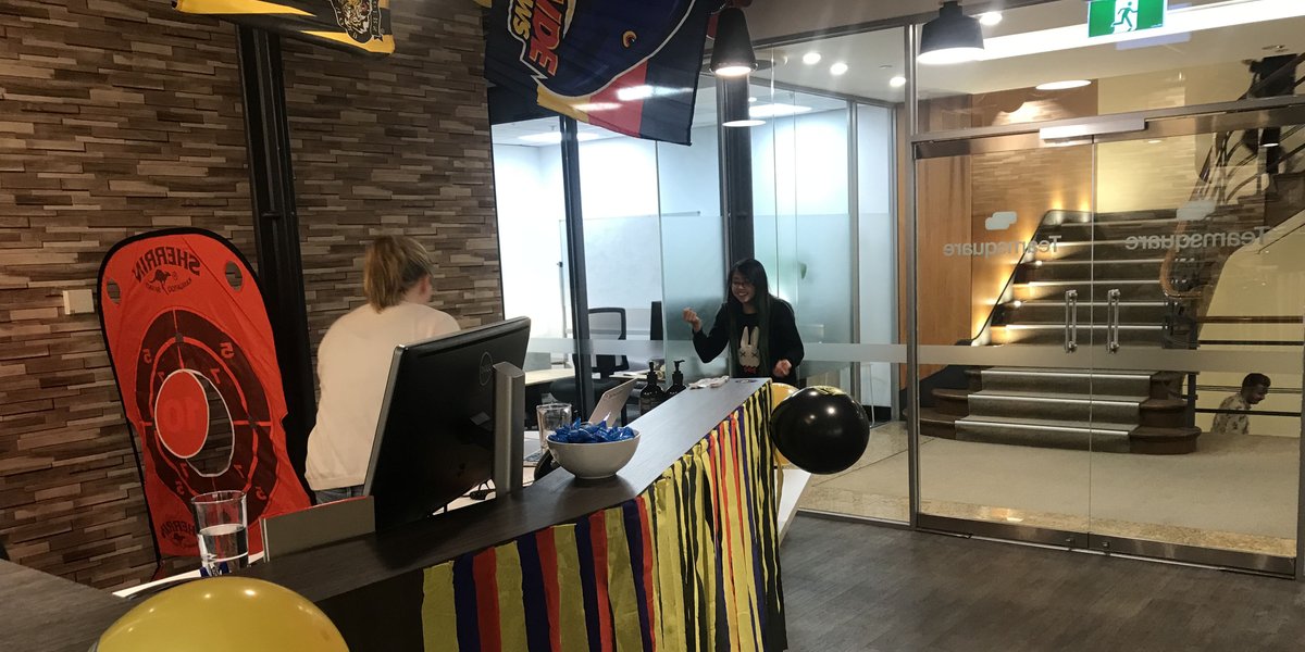 Teamsquare's tweet photo. Give them a hand 👏 Congrats to the winners of Teamsquare's Grand Final Eve handball competition! https://t.co/cG6yFbHLRC
