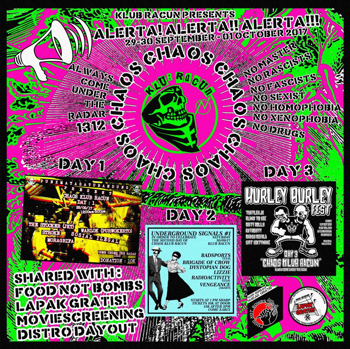 Save the Date! 
Starting from tomorrow 29 - 30 Sept, 1 Oct. We'll perform on day 3 (sunday, 1 oct 2017)
#chaosklubracun #hurleyburleyfest