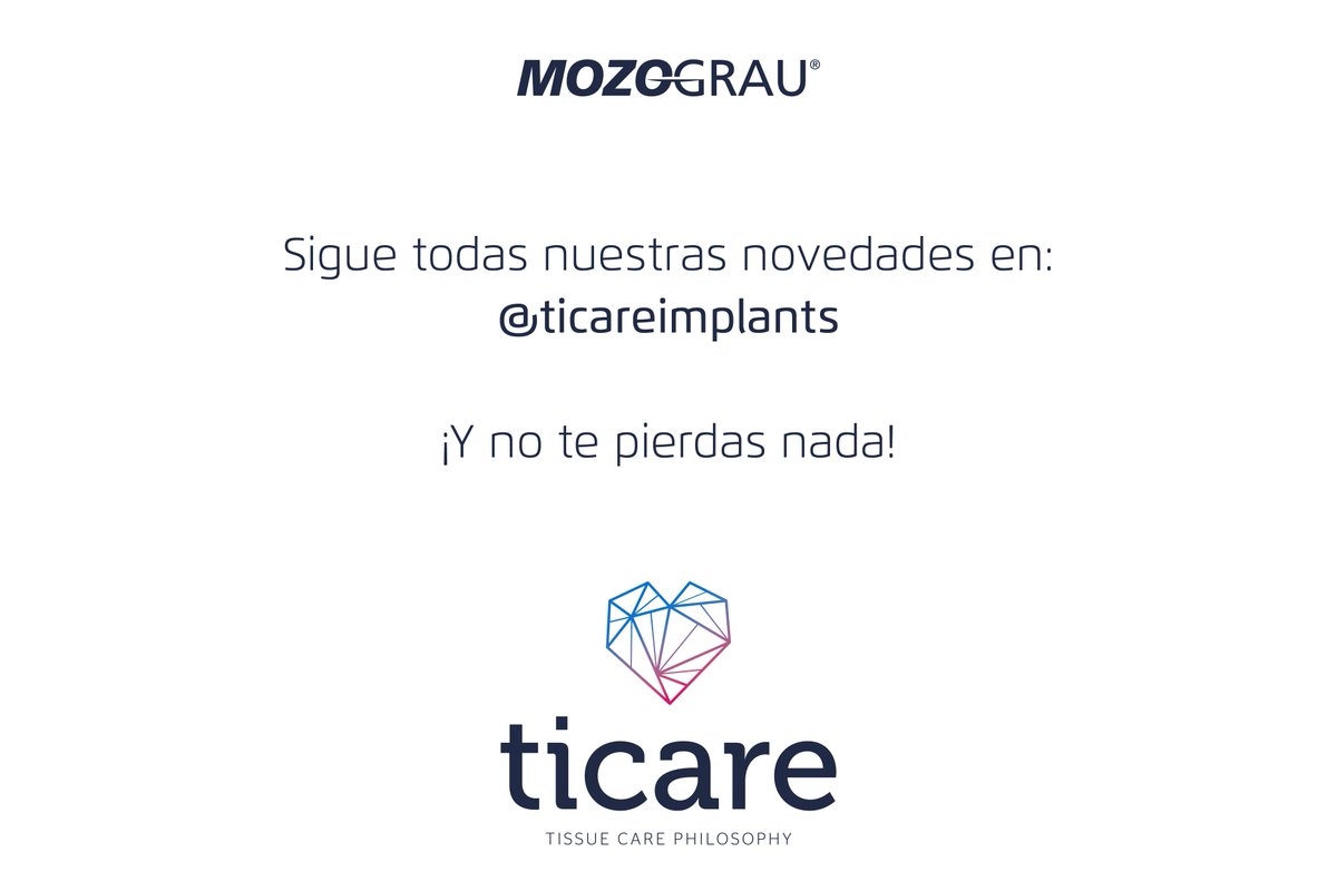 MOZOGRAU's tweet photo. ¿Todavía no nos sigues en nuestro nuevo perfil? Síguenos en @ticareimplants y no te pierdas nada 👇 https://t.co/8TCWn7R0SB