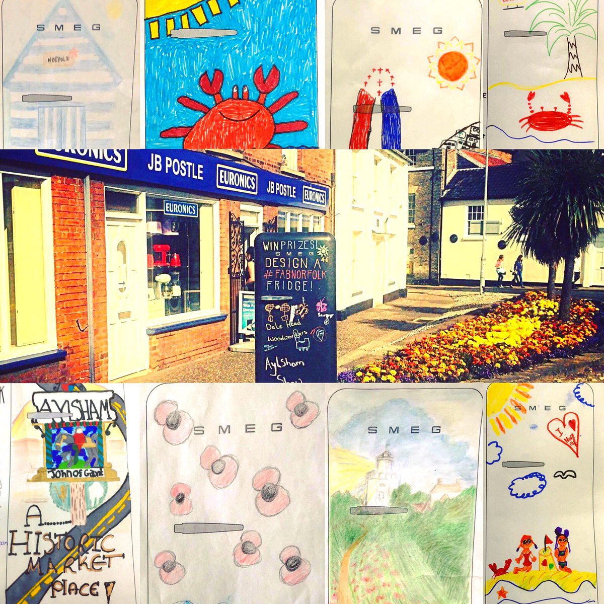 #Crabs poppies #beachhuts We love your #FABnorfolk #Smeg designs❤️Keep em coming! You have til 30th Sep Entry forms: jbpostle.com/blog/fabnorfolk