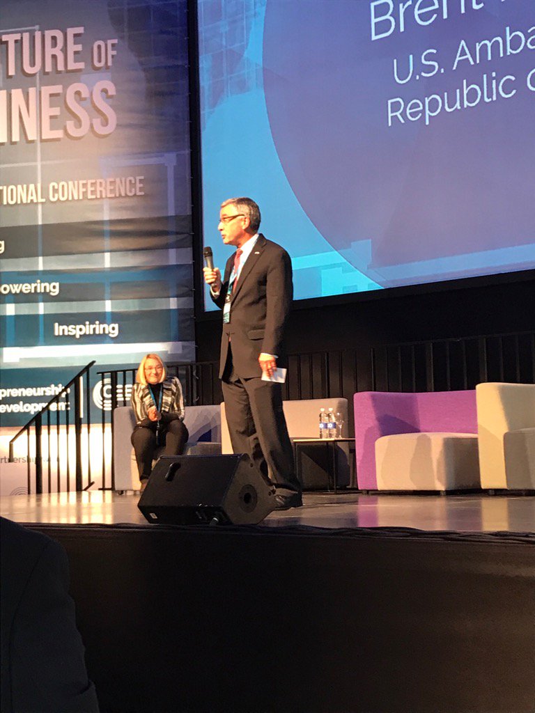 Amb Hartley <a href="/CEEDslo/">CEED Entrepreneurs</a> "Future of Business" conf - thrilled to support regional partnerships for #entrepreneurship