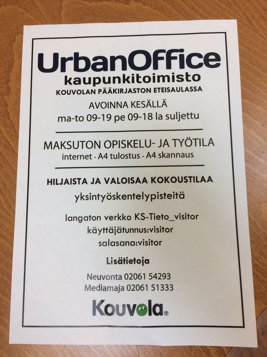Urban Office@Kouvola Main Library: a perfect match for my need for temporary office space and totally for free! #UrbanOffice #Kouvola