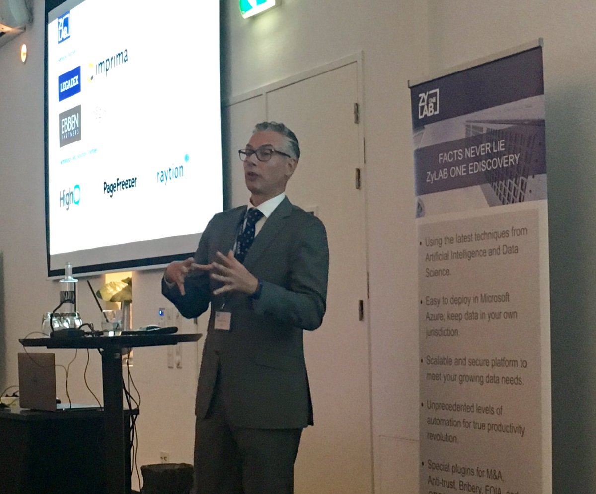 AvdLint's tweet photo. Dennis Van der Veeke kicks off the #ZyLAB seminar with what's new and introduces our (new) partners https://t.co/iu6t7TRQZQ