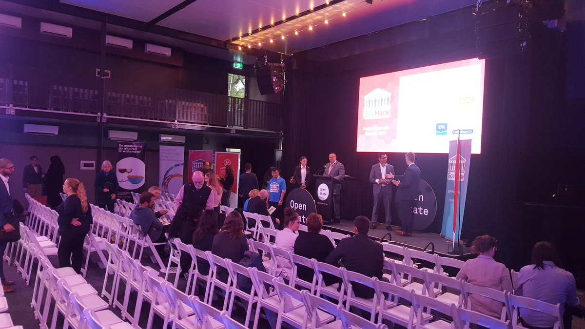TorangeJuice's tweet photo. #govhack state awards night tonight, good luck to everyone! #govhacksa https://t.co/BfOh4nAokW