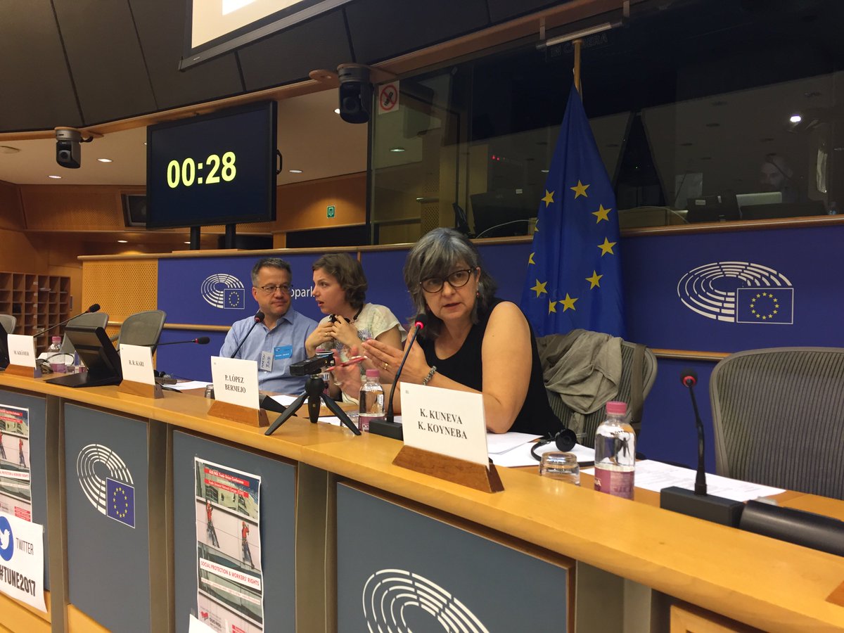 IUEuropa's tweet photo. “Proponemos igualdad salarial de todos los trabajadores desplazados, pero la propuesta de la CE no va en esa línea” @palomalopezB #TUNE2017 https://t.co/4x5equpw4X
