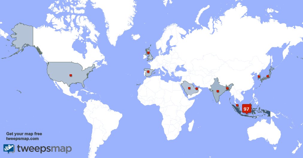 I have 1 new followers from Indonesia last week. See tweepsmap.com/!virmanzah48