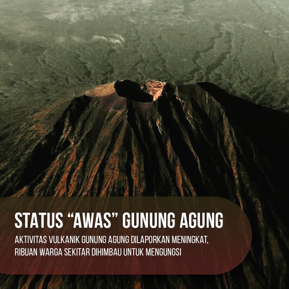 Status "Awas" Gunung Agung selengkapnya di instagram.com/p/BZk8GPUje79/