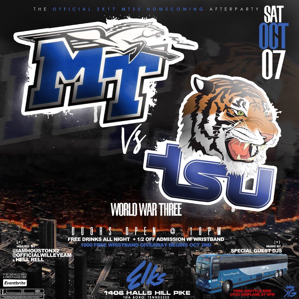 Ayeteeeeee's tweet photo. Whole lotta lit shit โผ๏ธ๐ The Official 2k17 MTSU Homecoming AfterPartyโผ๏ธโผ๏ธ #MTSUvsTSU5 #Tsu19 #Tsu20 #Tsu21 #Mtsu19 #Mtsu20 #Mtsu21 https://t.co/sxx1LBhBqP