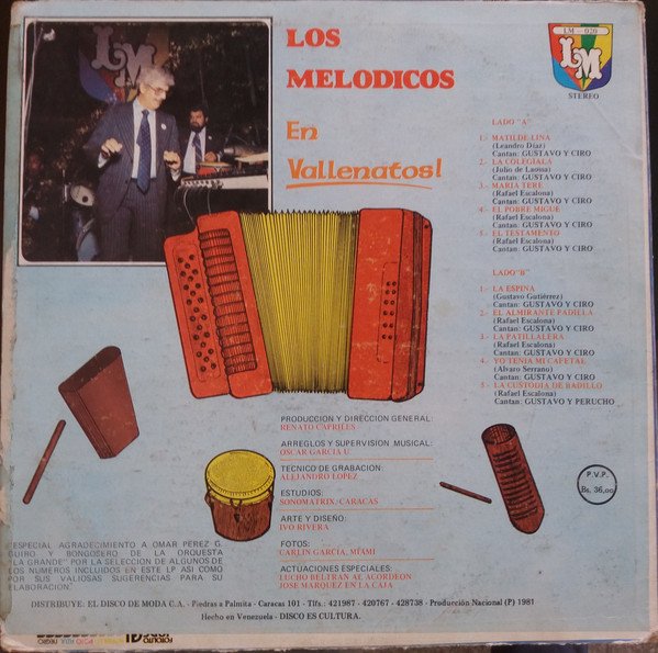 brainerferrer's tweet image. LP MELODICOS LP EN VALLENATO (1981)