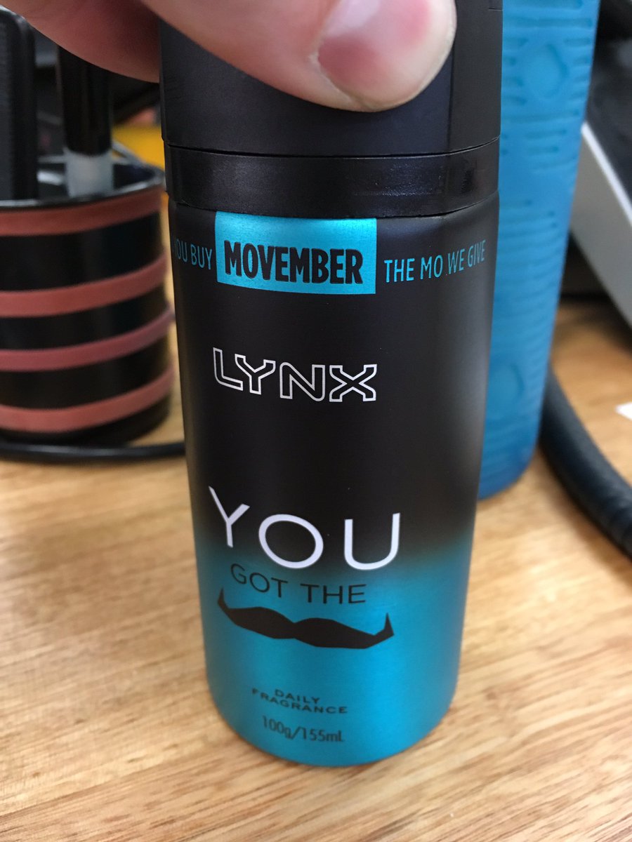 Brabbit1982's tweet photo. Movember's latest smell - get on it!!!!!!!!!! https://t.co/MDJ6GYPE0Y
