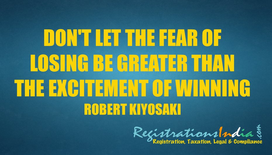 registerinindia's tweet photo. Don't let the fear of losing be greater than the excitement ...... #motivation #motivationalquotes #dailymotivation #companycompliance https://t.co/Z07mYUoPpZ