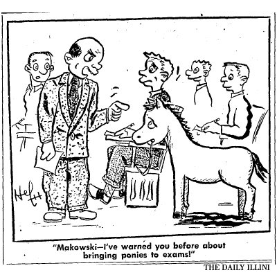 TheDailyIllini's tweet photo. In honor of Hugh Hefner, here are few cartoons he made during his college years. #RIPHef https://t.co/kcI5fzVsUP