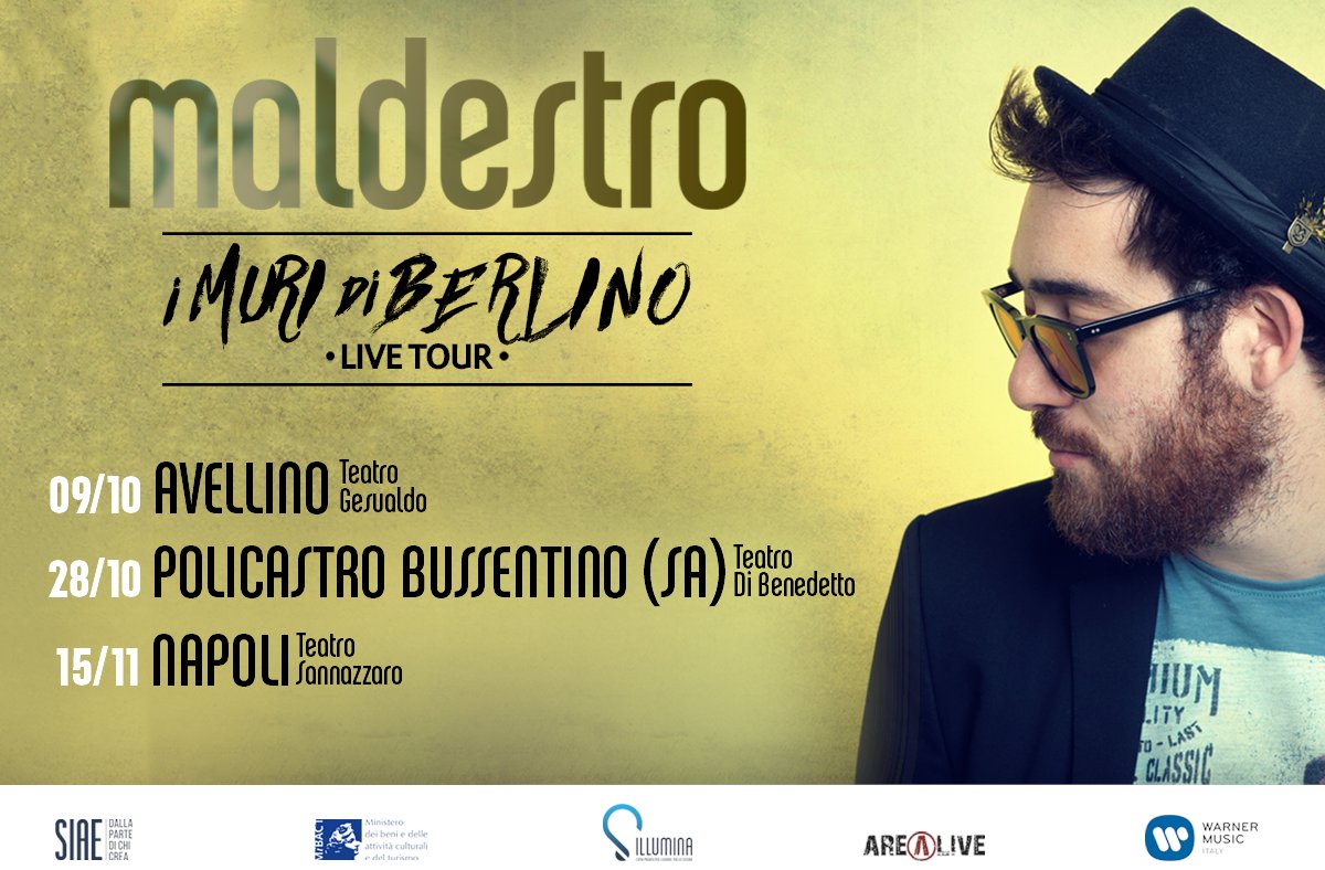 Maldestro_'s tweet photo. L'arrivo dell'#autunno ha portato con sé nuove date per #IMuriDiBerlino Live Tour 2017. Vi Aspetto. 
#Maldestro 
@Arealive https://t.co/FluoPReMZa
