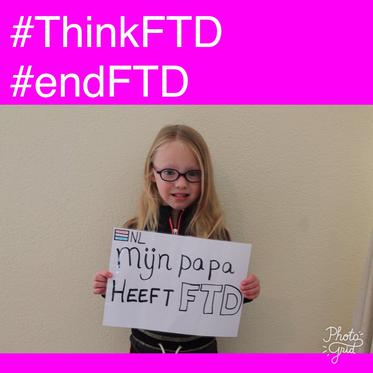 Stoere kleine grote Eva! #endFTD #ThinkFTD #FTD World FTD Awareness Week  my Dad 😘(32) has got FTD