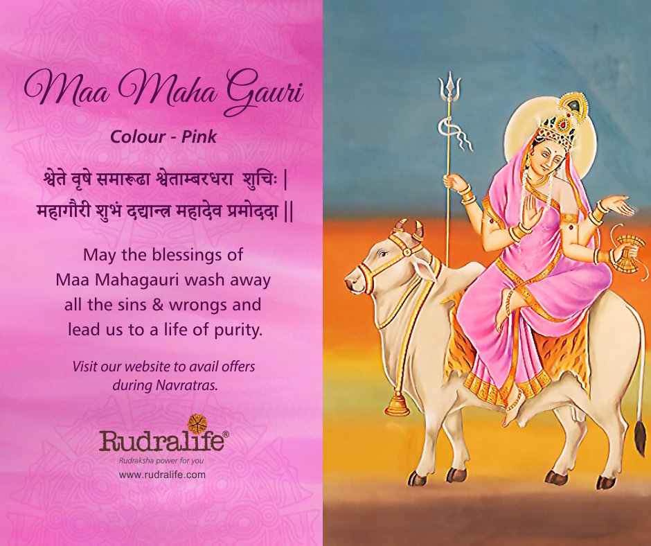 rudralife's tweet photo. #Rudralife #Rudraksha #navrartri #navrartriday8 #devi #Mahagauri #maamahagauri #durgaroop https://t.co/6nNNrbHgLq