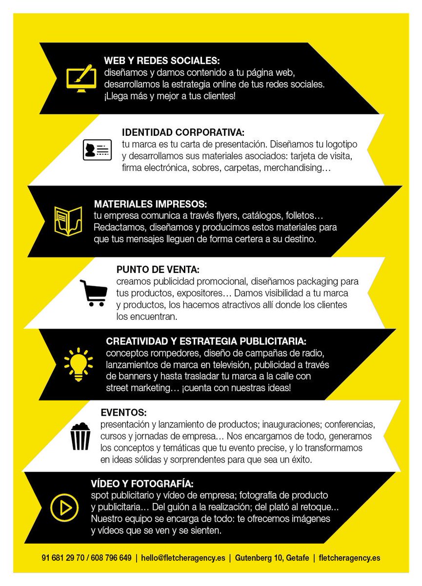 FletcherAgency's tweet photo. ¡No seas invisible! 🖤💛
#fletcheragency #madrid https://t.co/XMkLlKXdgN
