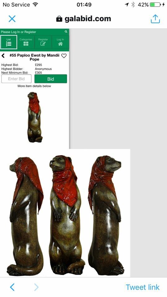 Calling all #starwars fans.  My dearest friend Paploo Ewot is up for auction for <a href="/moorotters/">Moor Otters 🦦</a> for <a href="/dartmoornpa/">Dartmoor National Park</a> galabid.com/auction/otters….