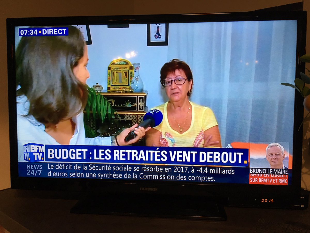 GPinneberg's tweet photo. #Jacqueline, résidente des @SenCenon33 en direct ce matin sur @BFMTV avec @AshleyChevalier #CSG https://t.co/9KVpnMXfn9