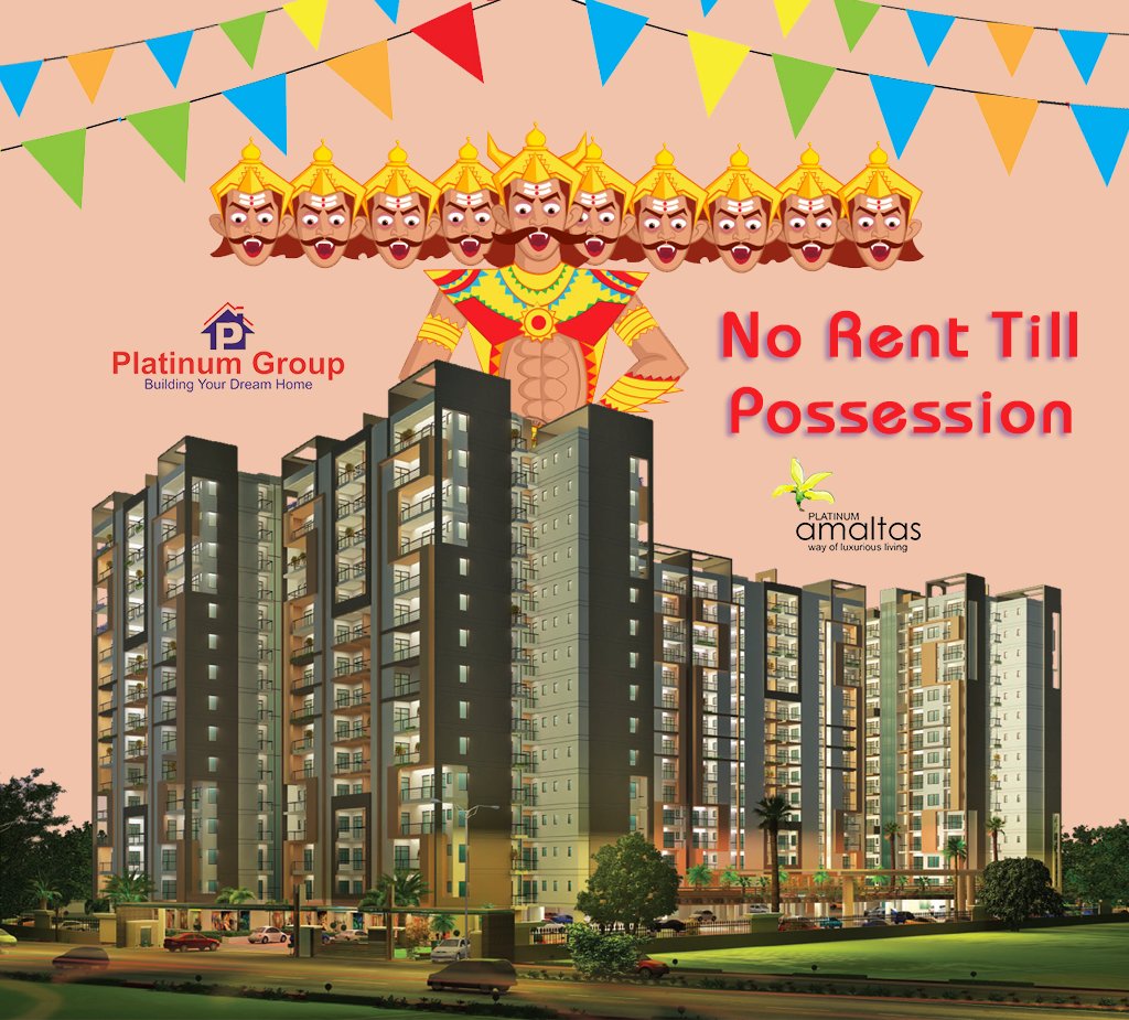 platinumjaipur's tweet photo. This #Dussehra book a flat with #PlatinumGroup &amp; let us pay your rent till #possession.
build your dreams with us 
#Amaltas 
*T&amp;Cs applied https://t.co/PHfkFBisTm