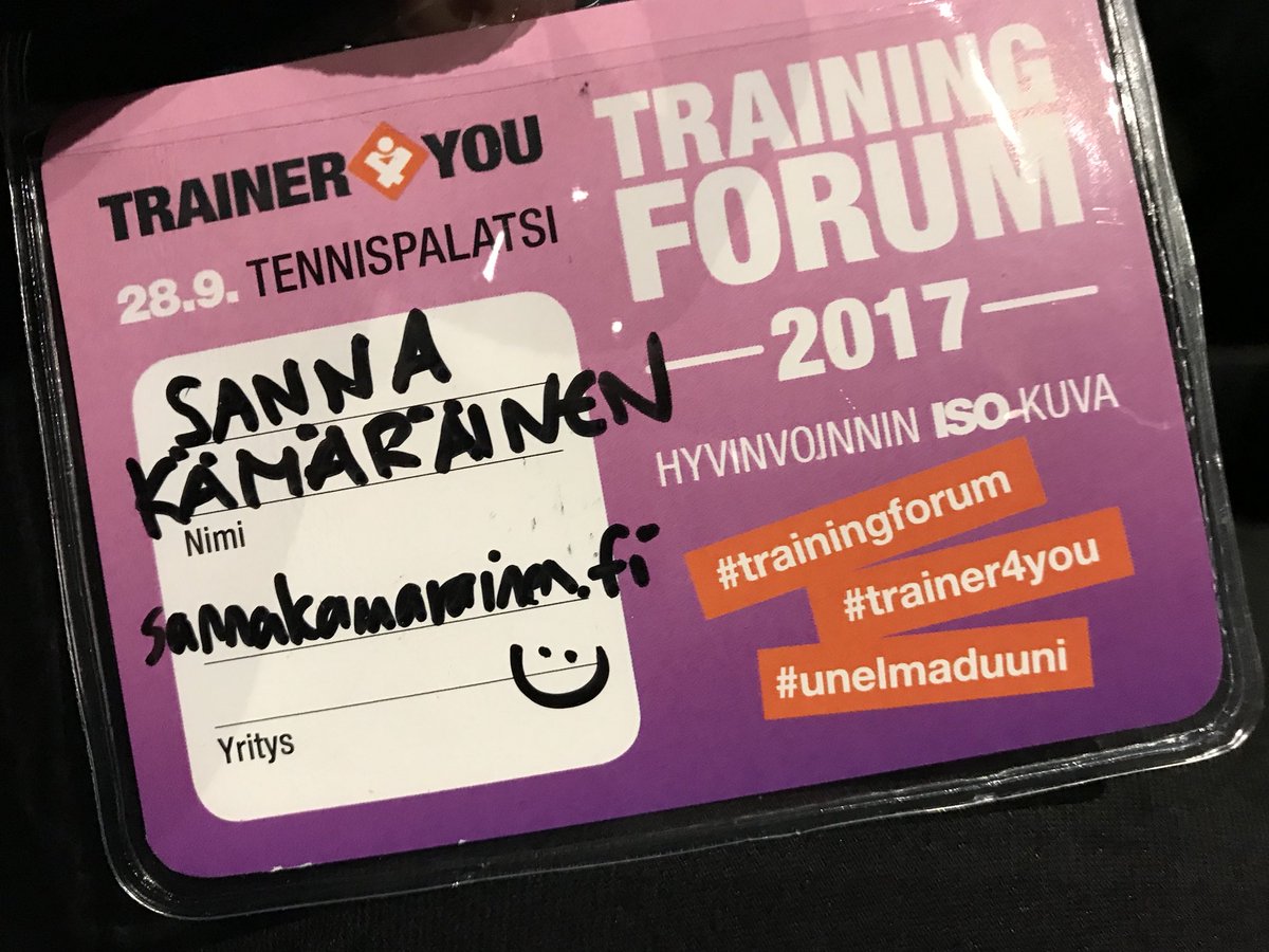 SannaKamarainen's tweet photo. Heti eturivin jälkeen seuraavana! Tuu sanoo moi! 👍 Kohta alkaa #trainingforum #trainer4you #unelmaduuni https://t.co/OzKGtxYbDH