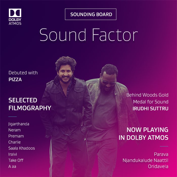 DolbyIn's tweet photo. Meet the young talents behind #Parava's stunning #DolbyAtmos sound design that's been talked about by one and all. #SoundFactor @Dulquer https://t.co/rwpUmgkrsu