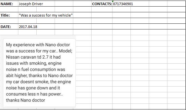 Nano_Additive's tweet image. @john_giks  @OwawoWilson  Here are some of the testimonials from previous @Nano_Additive  users.
