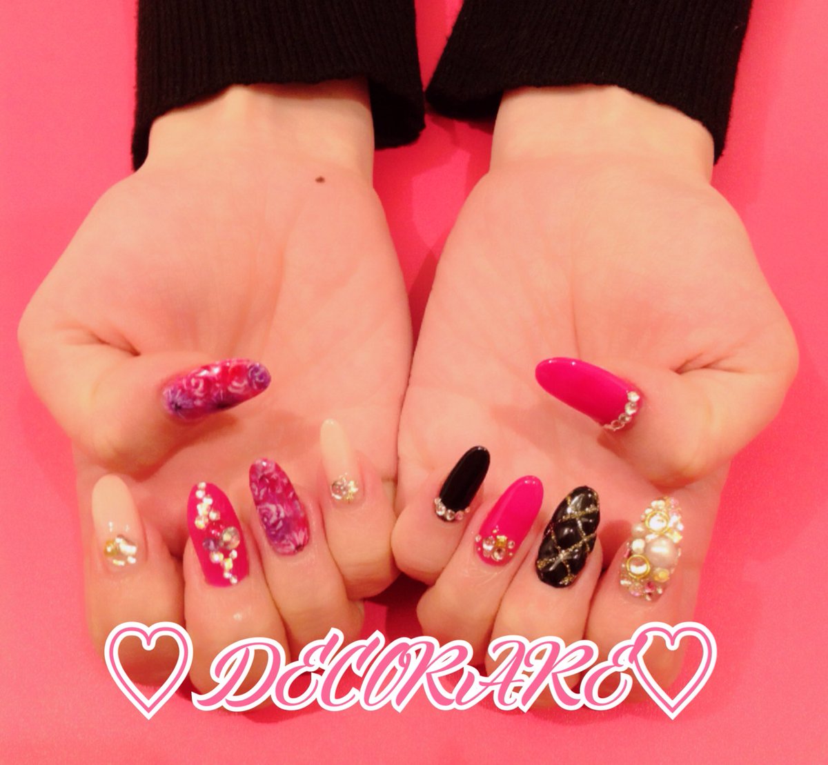 Decorare盛岡 A Twitter お客様ネイル 持ち込みデザイン キルティングデザイン マーブルフラワー 埋め尽くし 盛岡ネイルサロン