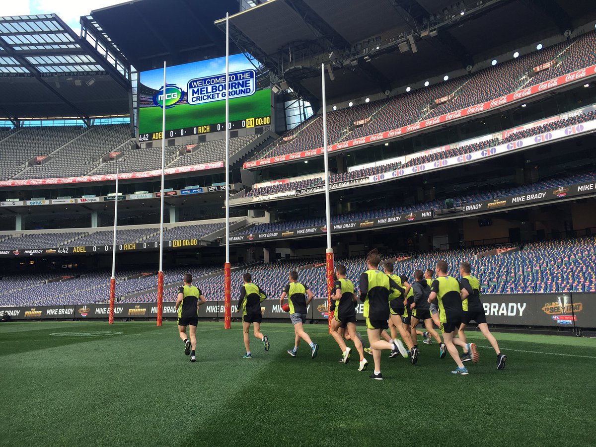 2017 Toyota AFL Grand Final Umpires having one last run before the big day. Nice location! #MCG
