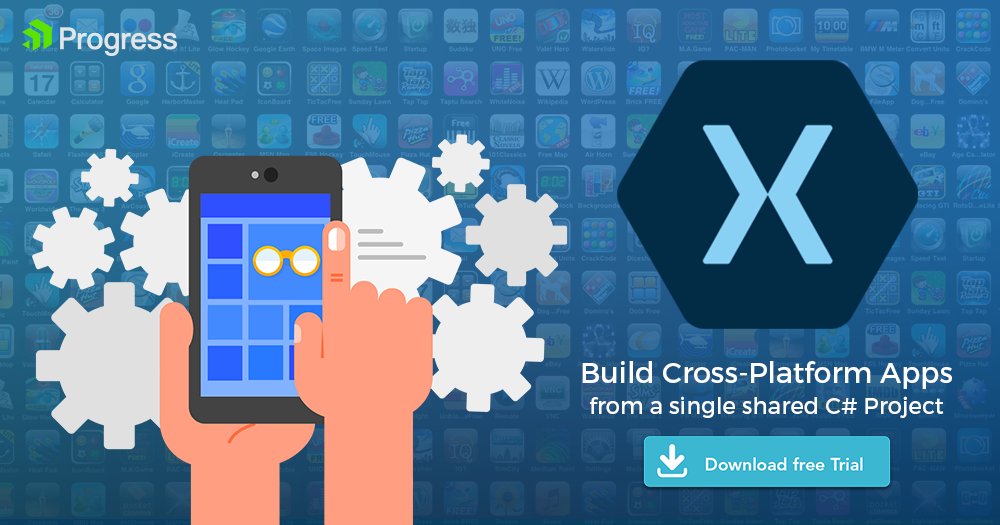 CsharpCorner's tweet image. Build elegant & polished #CrossPlatform #Xamarin Apps w/ #TelerikUI offered by @Telerik. Start your free trial now: goo.gl/XRRzQF