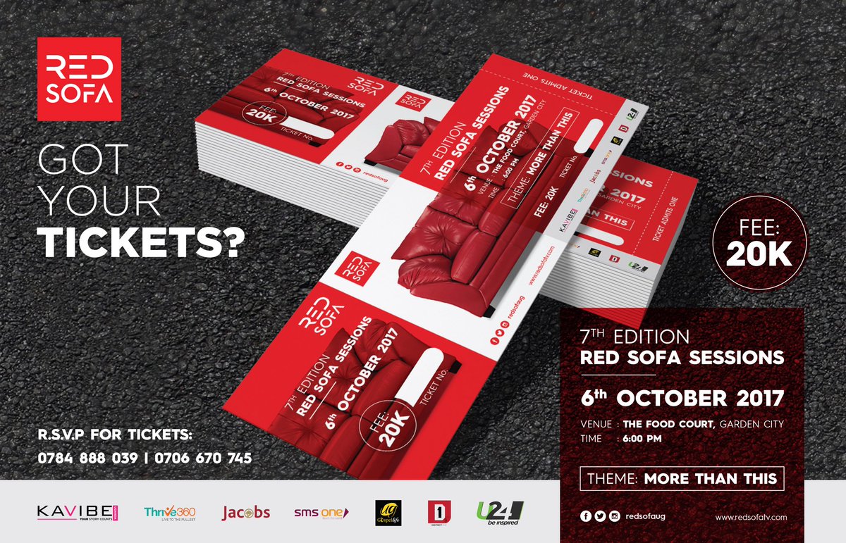vineradioug's tweet photo. Where will you be on the 6th October,2017? #RedSofaSessions Tickets are available on sale at Only 20K. #MoreThanThis, You are our VIP ☝🏾👌🏾 https://t.co/3Re5BNgHPJ