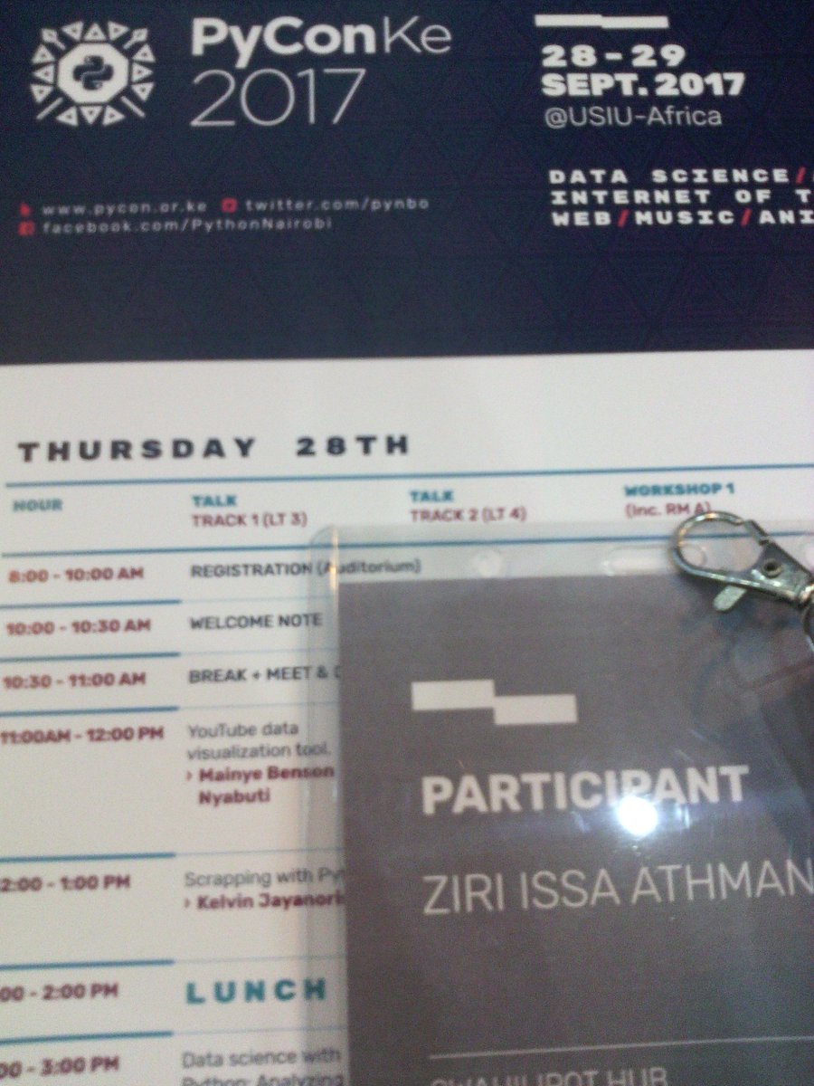 issa_ziri's tweet image. Representing @swahilipothub #PyConKE