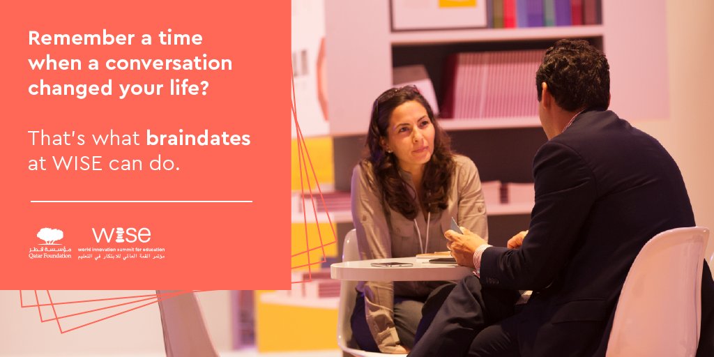 WISE_Tweets's tweet image. We’re thrilled to partner with @e180 &amp;amp; bring #Braindates - an innovative peer learning platform to #WISE17! goo.gl/ScvdZy
