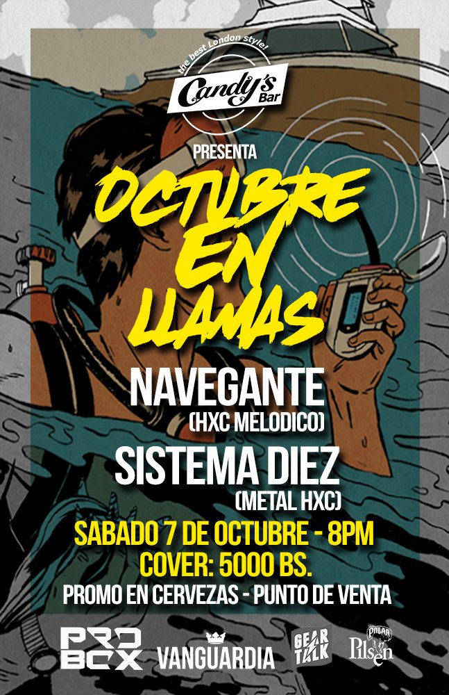 Este 7 de octubre estaremos en <a href="/candysbar76/">Candy's Bar</a> junto a los brutales panas de @bandanavegante