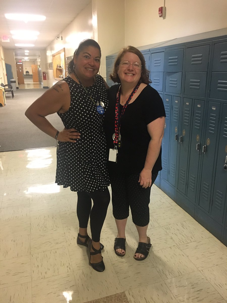 Polka dot laughter in the morning. Love my co-workers!  #opsedu. @oaklyncounselor