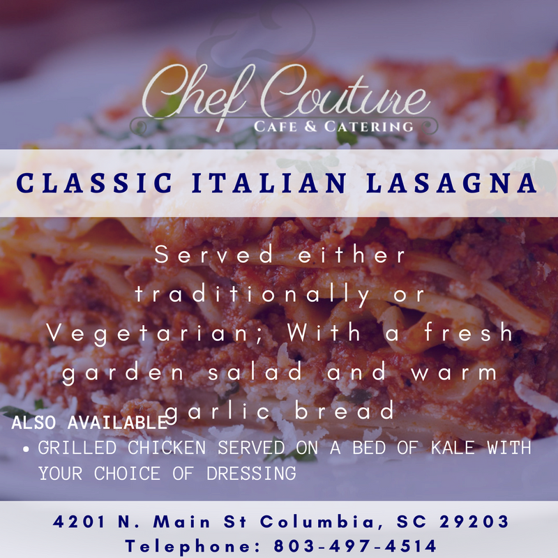 ChefCoutureCafe's tweet photo. Our hearty lasagna is sure to give you the boost you need to make it through your day.
#ChefCouture #Lasagna #ColumbiaSC https://t.co/XDXlDqxFI9