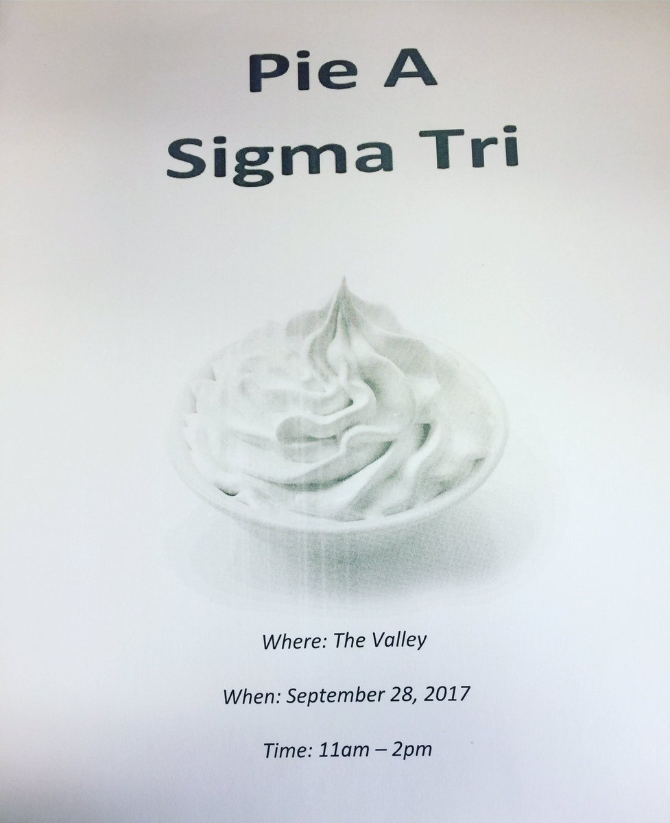 brooklynnnnn06's tweet image. Come pie a Tri Sigma today, $2 to throw it at us and $4 to put it in our face.